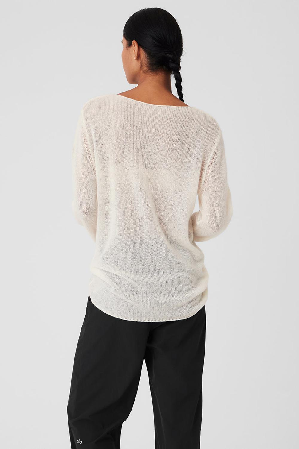 Manga Larga Alo Yoga Cashmere Reform Mujer Ivory | Mexico  CRZ-873165