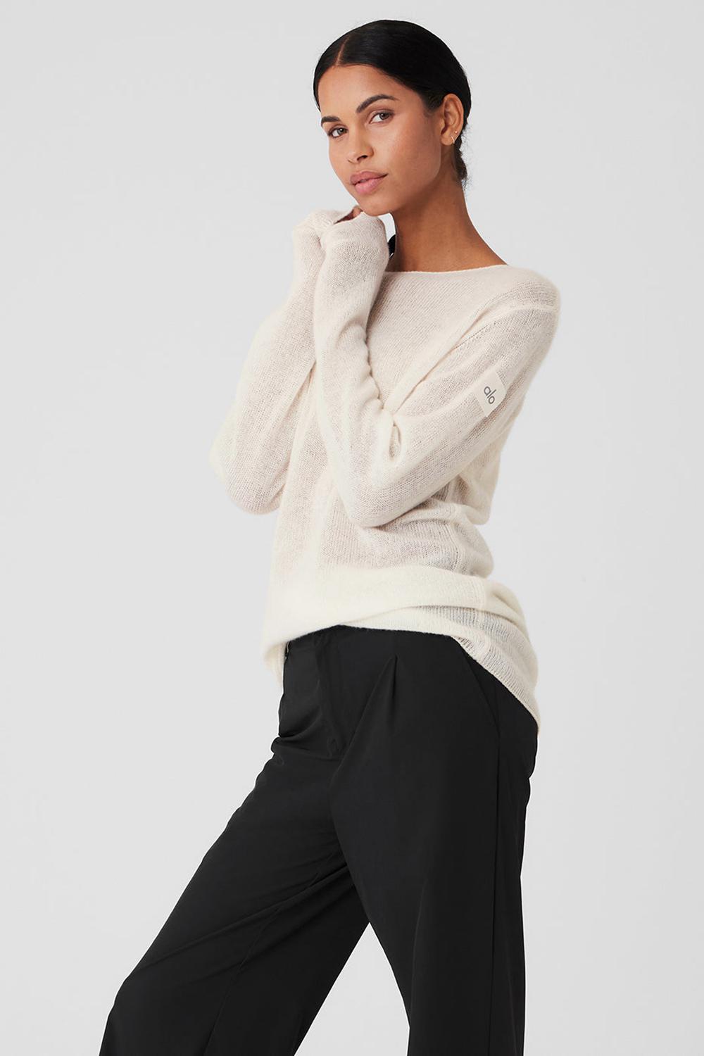 Manga Larga Alo Yoga Cashmere Reform Mujer Ivory | Mexico  CRZ-873165