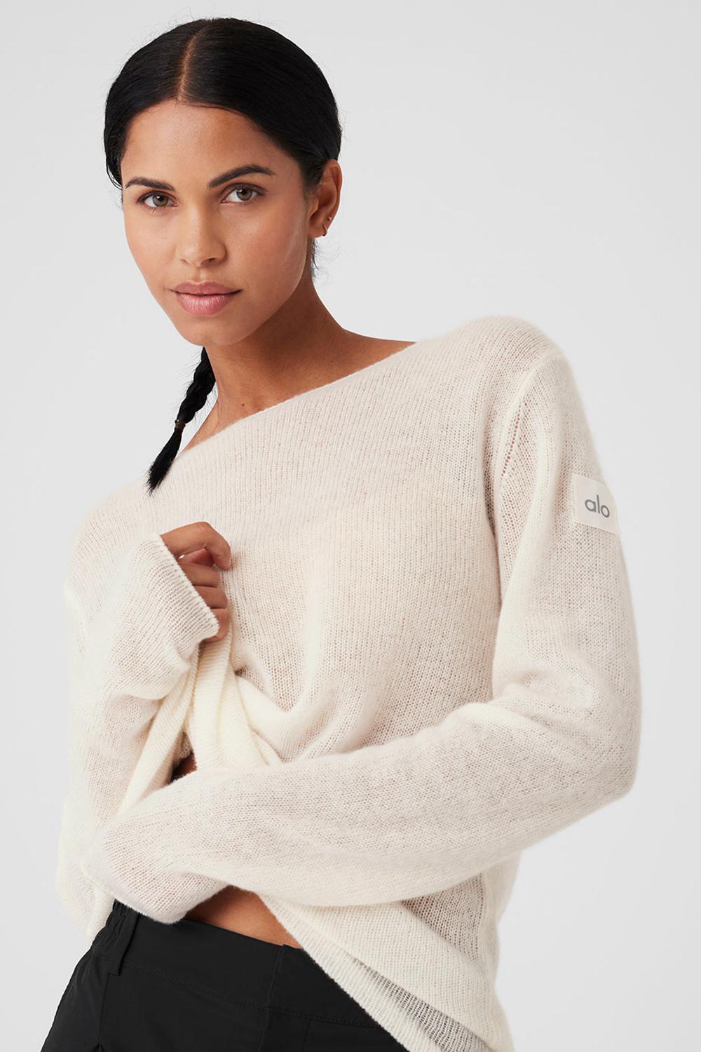 Manga Larga Alo Yoga Cashmere Reform Mujer Ivory | Mexico  CRZ-873165