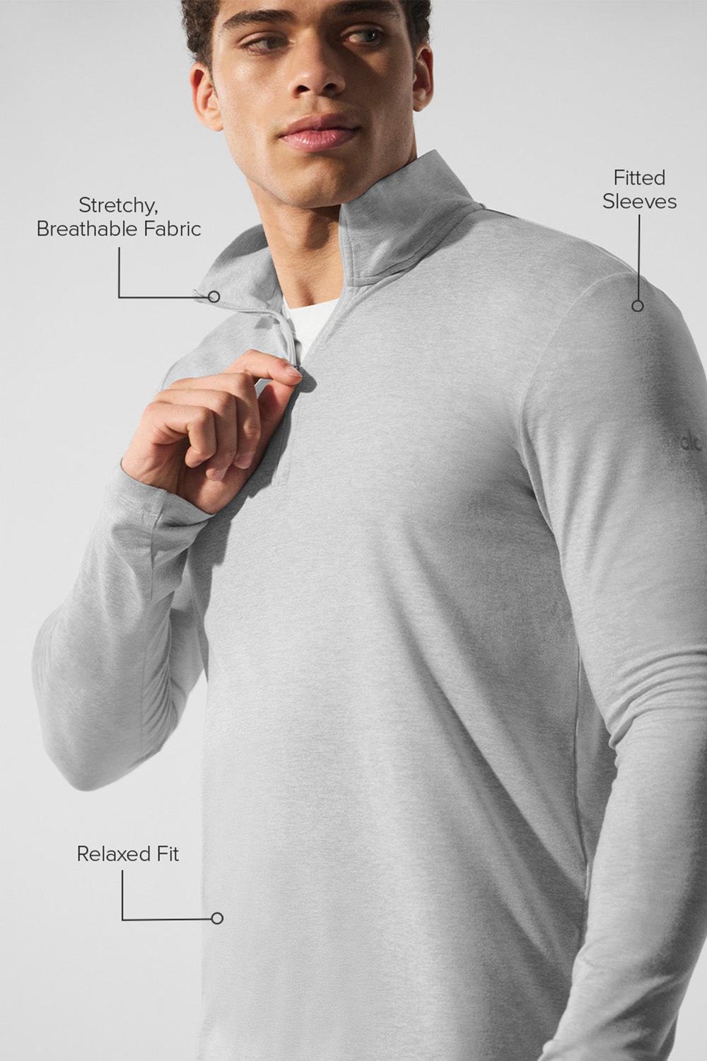 Manga Larga Alo Yoga Conquer 1/4 Zip Reform Hombre Grises | Mexico  QWG-634792