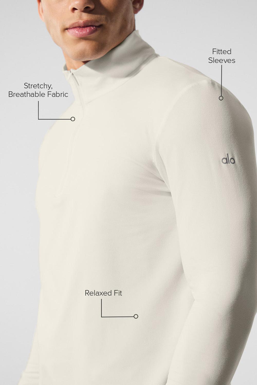 Manga Larga Alo Yoga Conquer 1/4 Zip Reform Hombre Bone | Mexico  KBI-064715