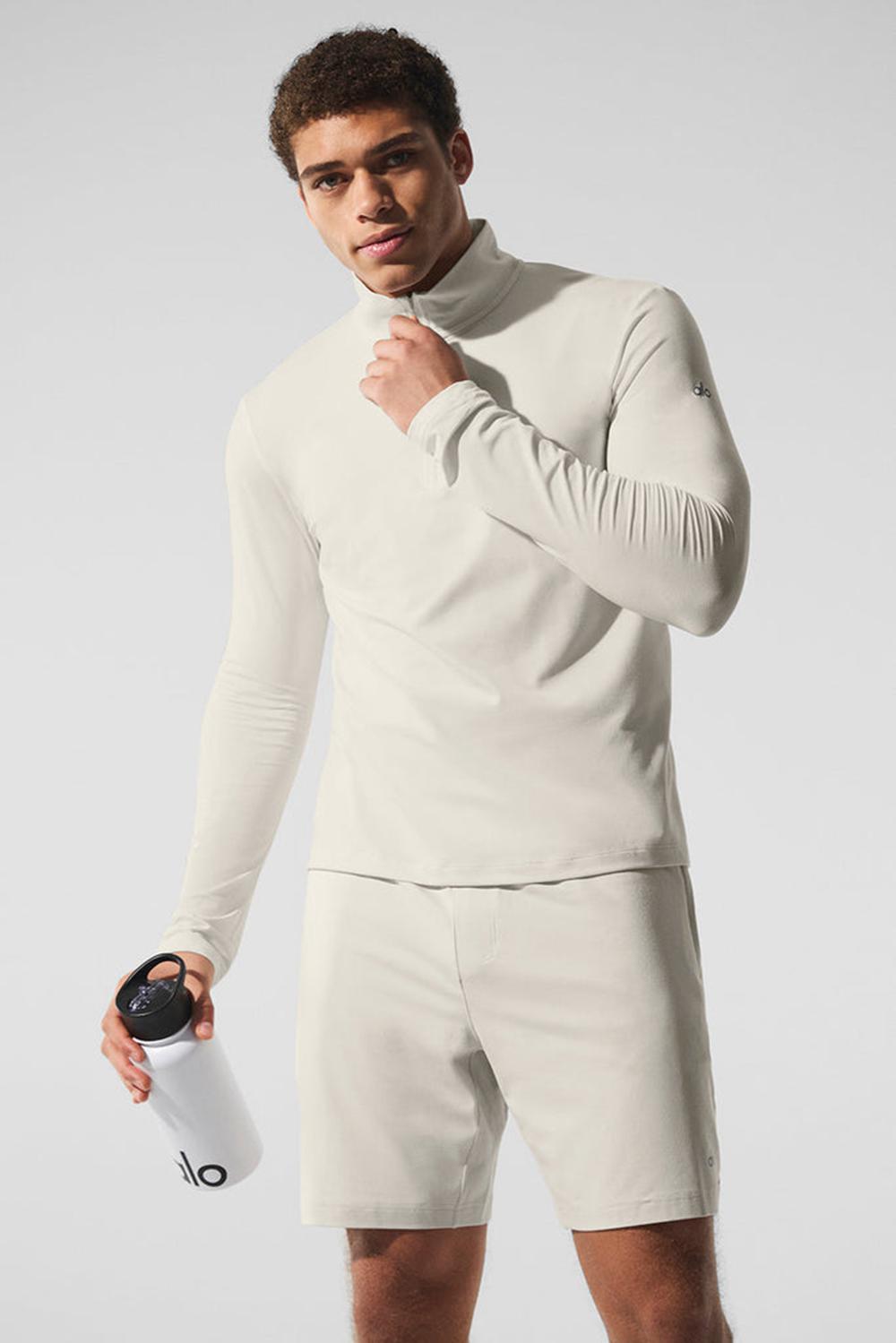 Manga Larga Alo Yoga Conquer 1/4 Zip Reform Hombre Bone | Mexico  KBI-064715