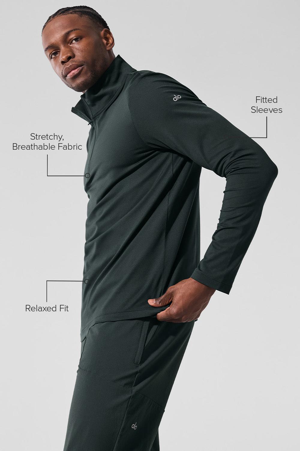 Manga Larga Alo Yoga Conquer 1/4 Zip Reform Hombre Verdes | Mexico  OLS-863759
