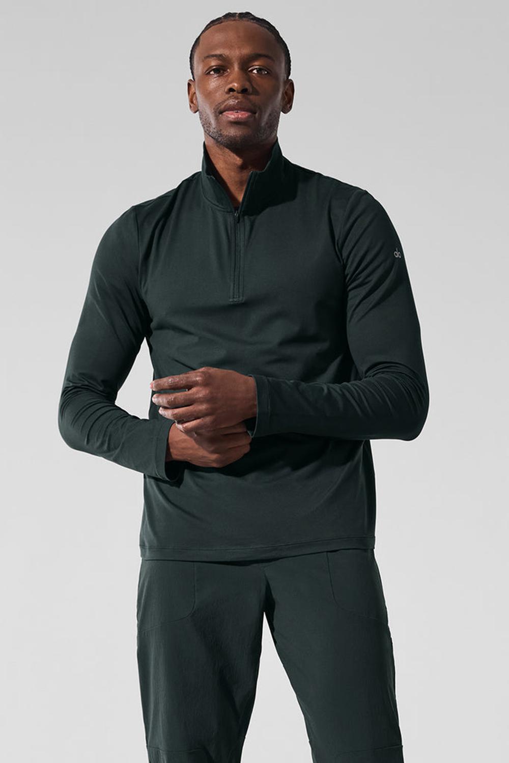 Manga Larga Alo Yoga Conquer 1/4 Zip Reform Hombre Verdes | Mexico  OLS-863759