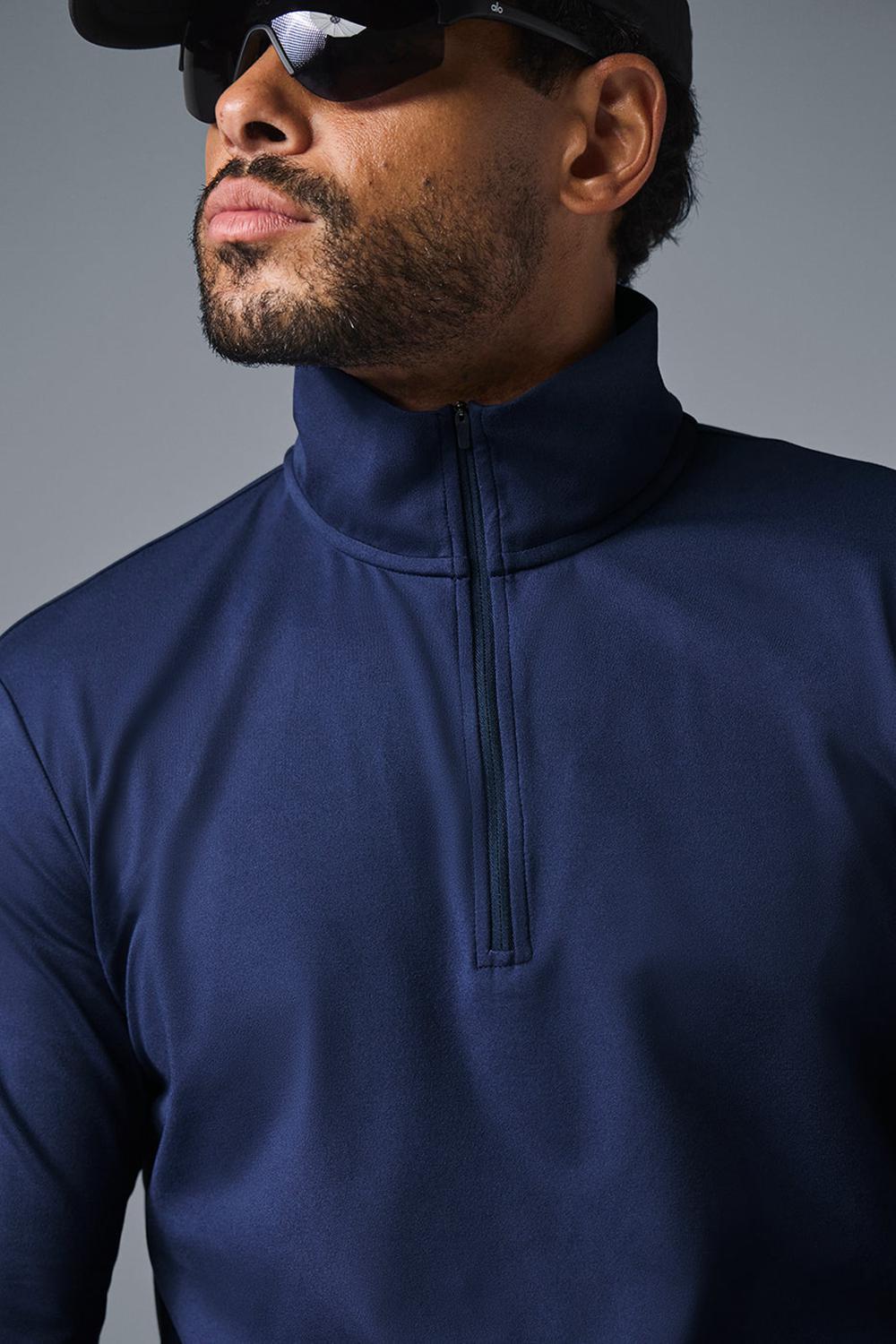 Manga Larga Alo Yoga Conquer 1/4 Zip Reform Hombre Azul Marino | Mexico  FTG-542371