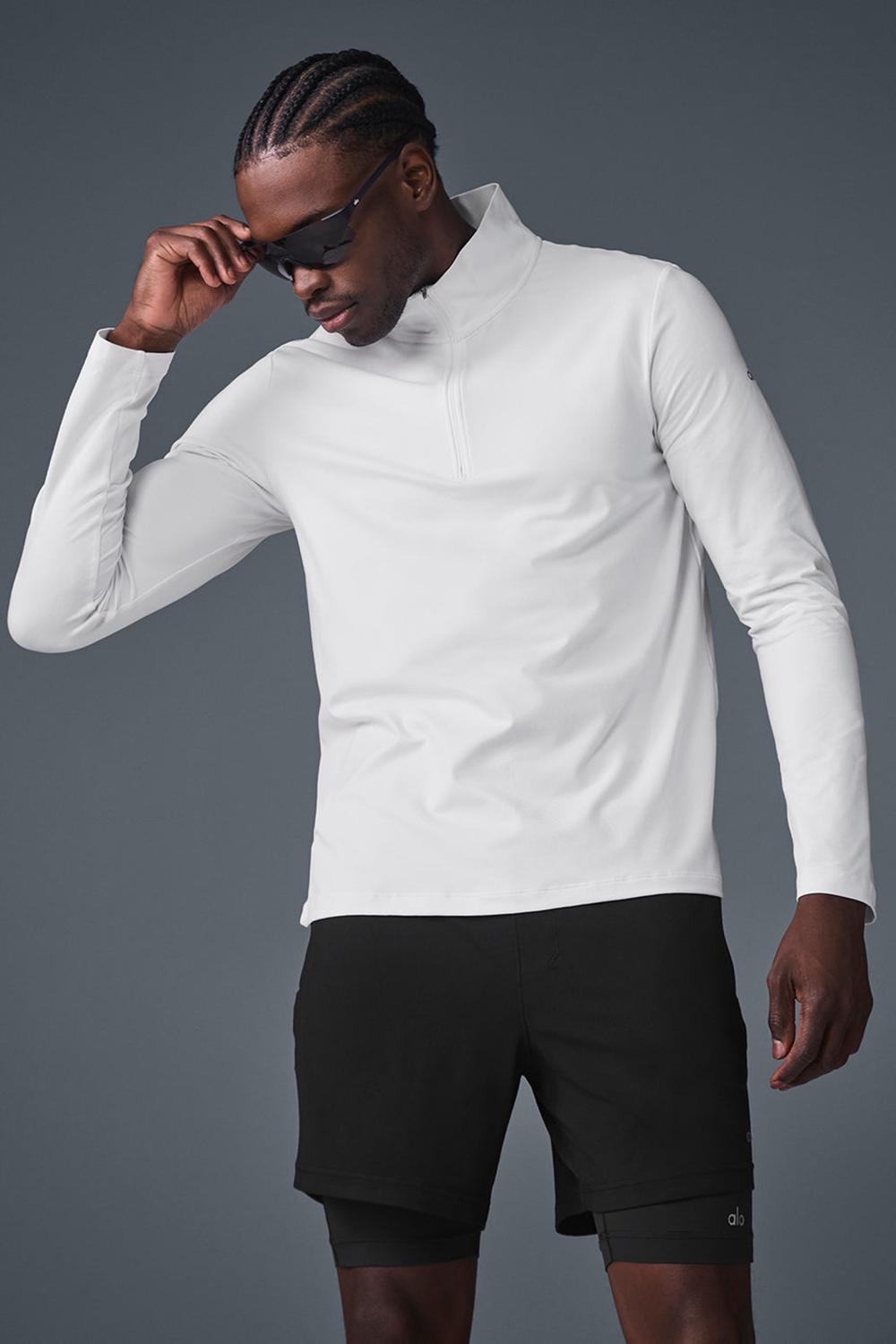Manga Larga Alo Yoga Conquer 1/4 Zip Reform Hombre Blancos | Mexico  HUZ-650832