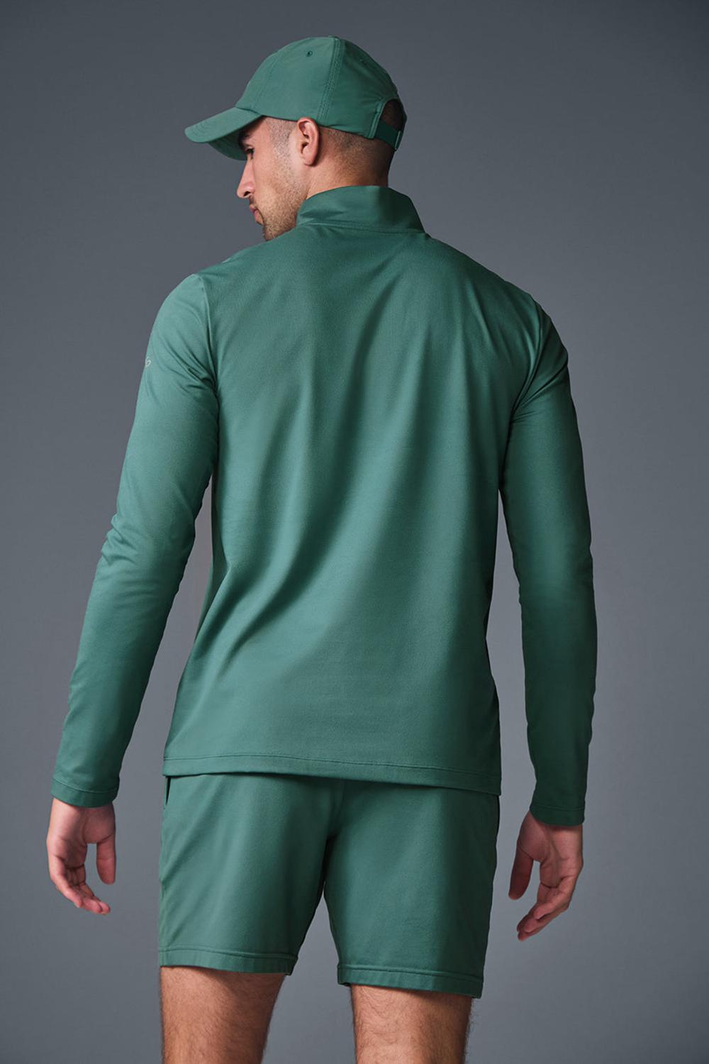 Manga Larga Alo Yoga Conquer 1/4 Zip Reform Hombre Winter Ivy | Mexico  BAM-314798