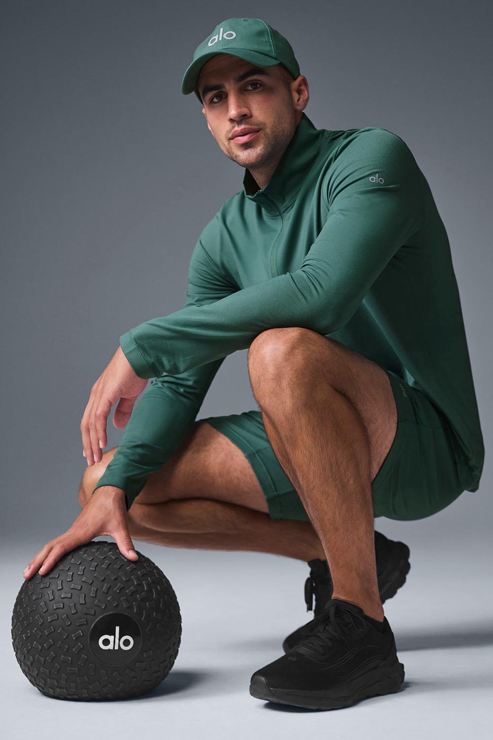 Manga Larga Alo Yoga Conquer 1/4 Zip Reform Hombre Winter Ivy | Mexico  BAM-314798