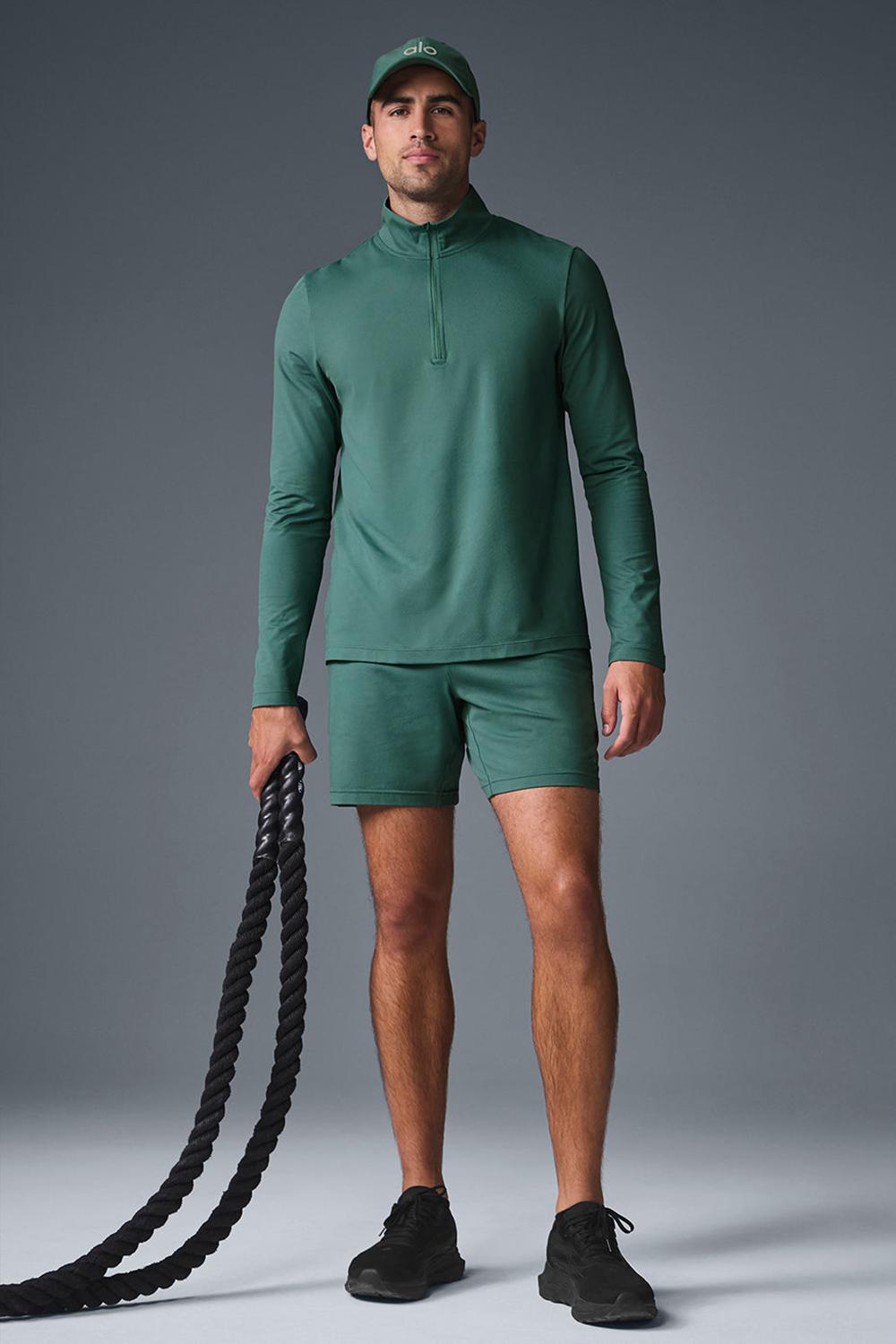 Manga Larga Alo Yoga Conquer 1/4 Zip Reform Hombre Winter Ivy | Mexico  BAM-314798