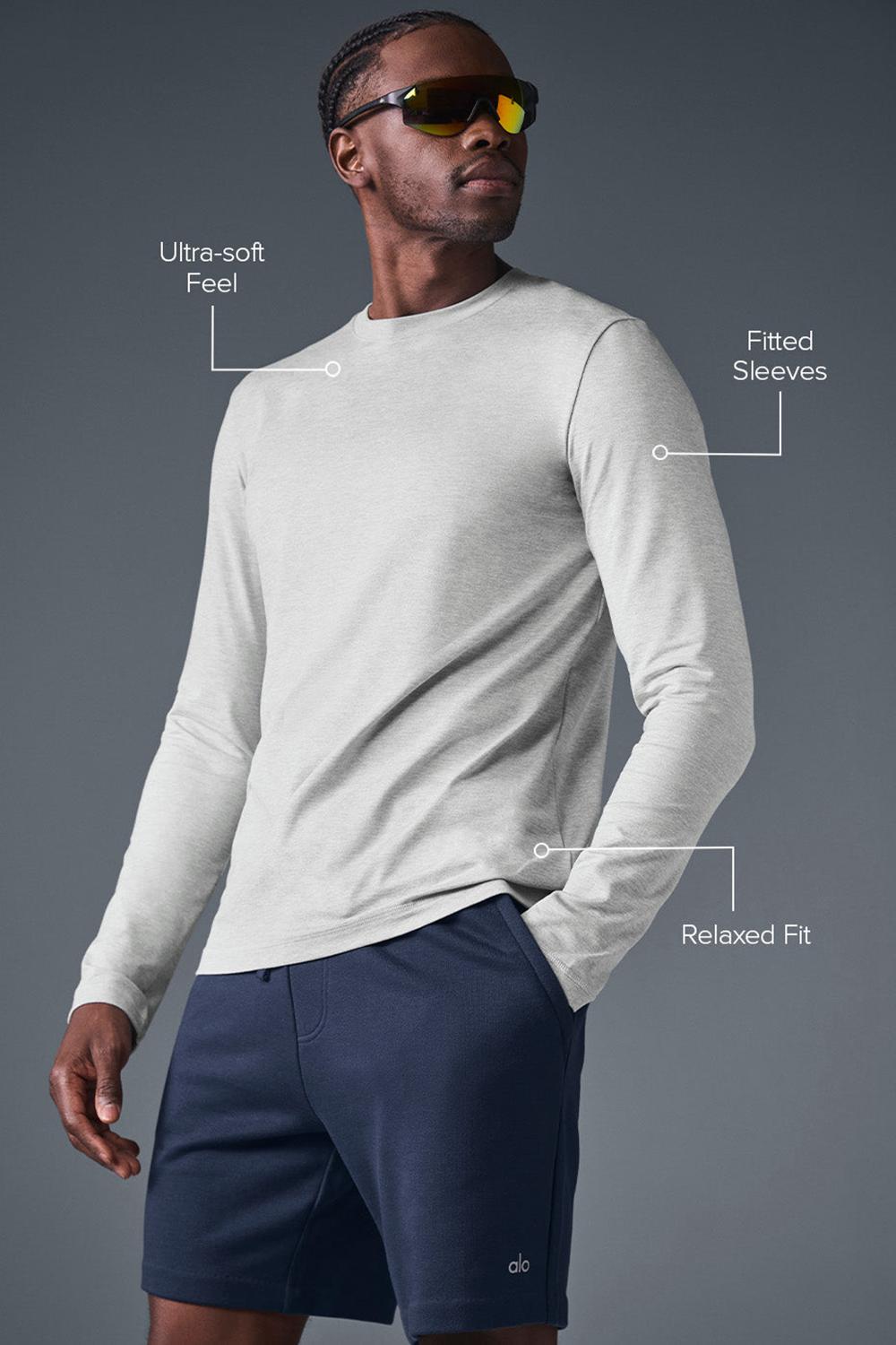 Manga Larga Alo Yoga Conquer Reform Crewneck Hombre Grises | Mexico  SMI-597142