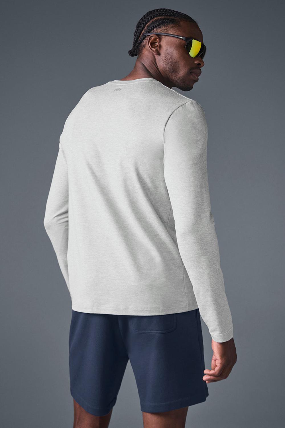 Manga Larga Alo Yoga Conquer Reform Crewneck Hombre Grises | Mexico  SMI-597142