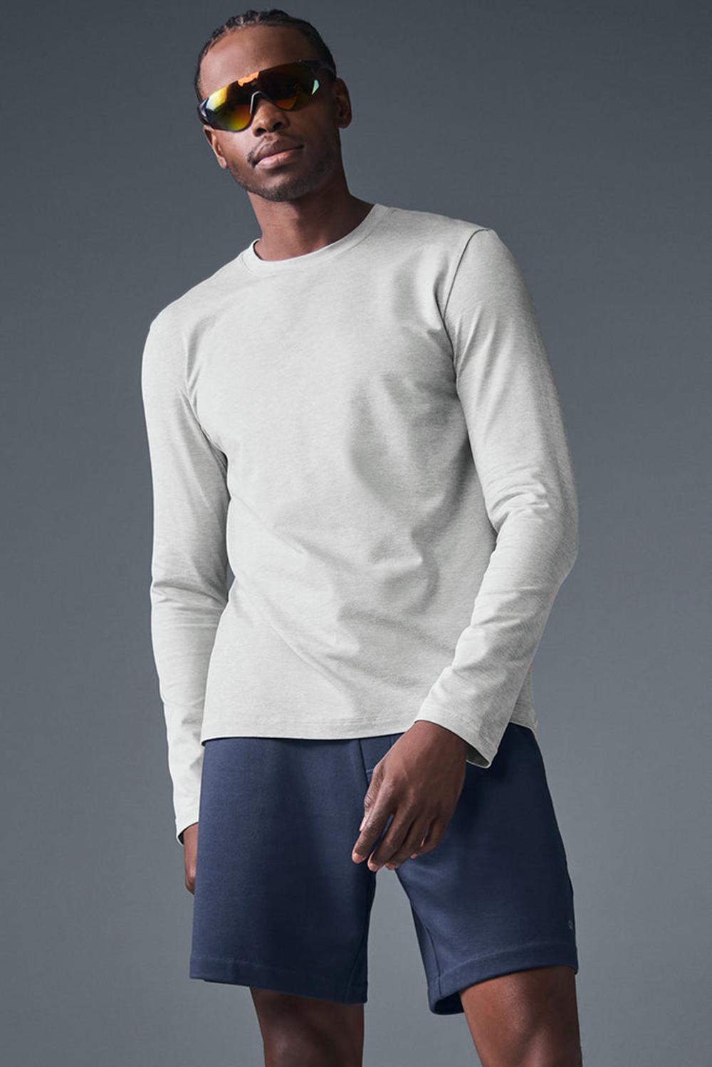 Manga Larga Alo Yoga Conquer Reform Crewneck Hombre Grises | Mexico  SMI-597142