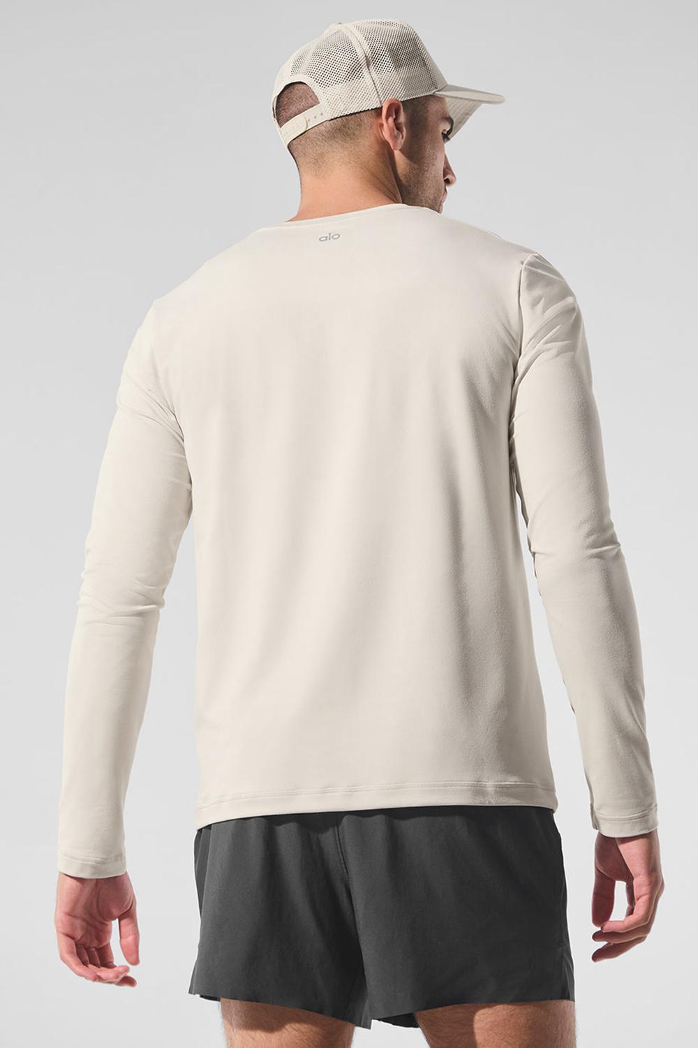 Manga Larga Alo Yoga Conquer Reform Crewneck Hombre Bone | Mexico  NWG-152093
