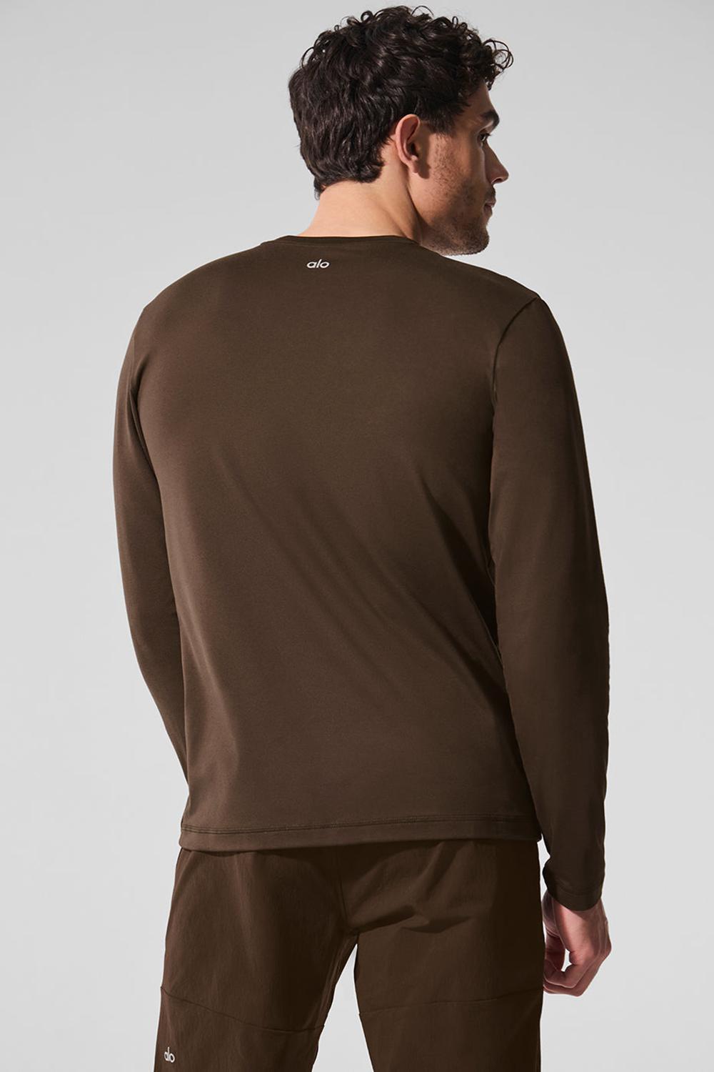 Manga Larga Alo Yoga Conquer Reform Crewneck Hombre Espresso | Mexico  PDJ-253680