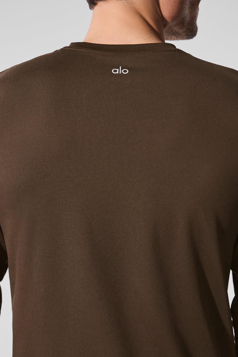 Manga Larga Alo Yoga Conquer Reform Crewneck Hombre Espresso | Mexico  PDJ-253680