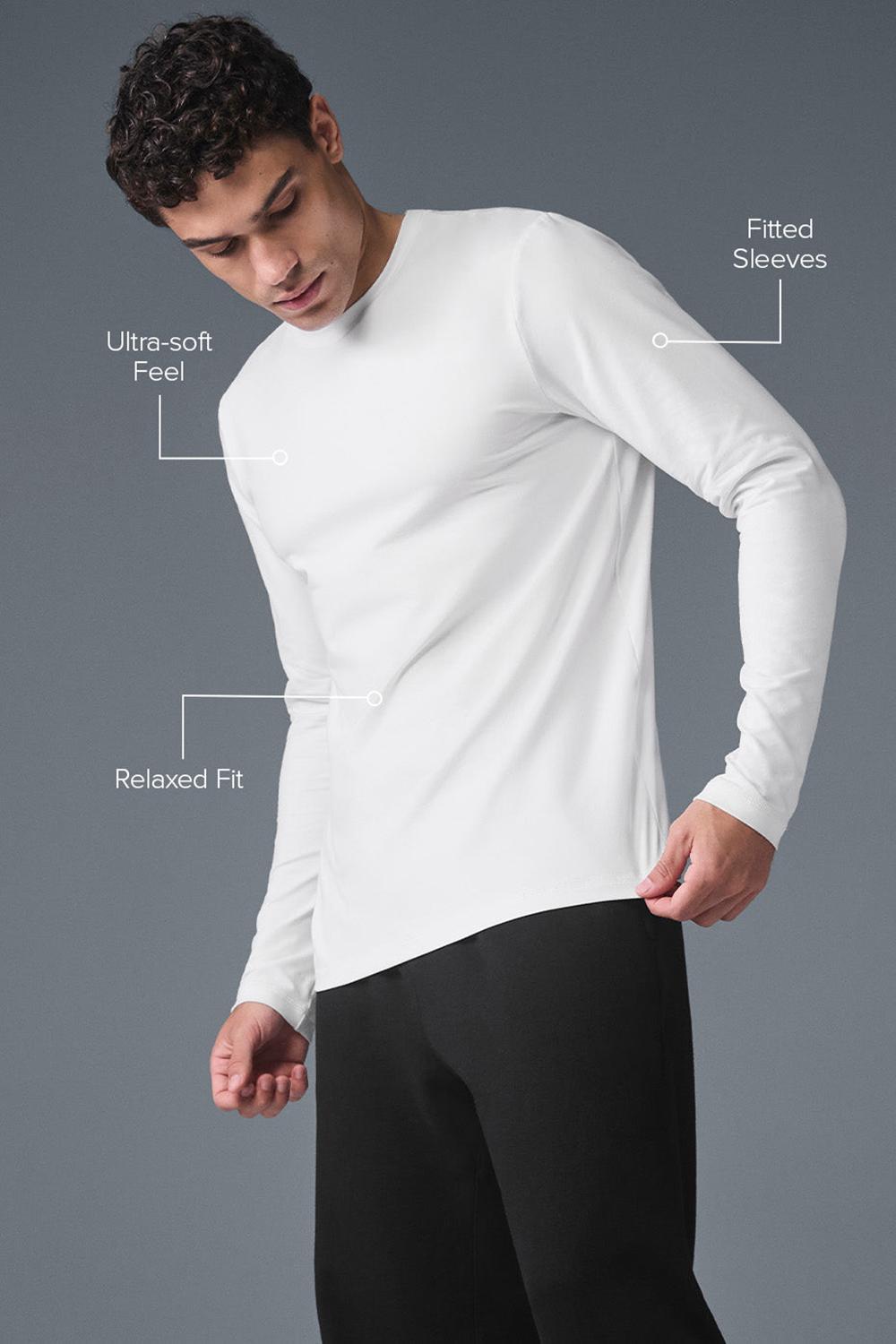 Manga Larga Alo Yoga Conquer Reform Crewneck Hombre Blancos | Mexico  LWH-450162