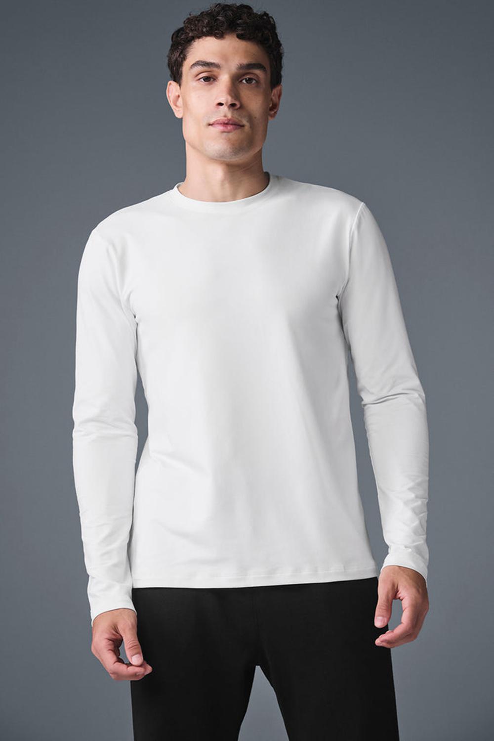 Manga Larga Alo Yoga Conquer Reform Crewneck Hombre Blancos | Mexico  LWH-450162