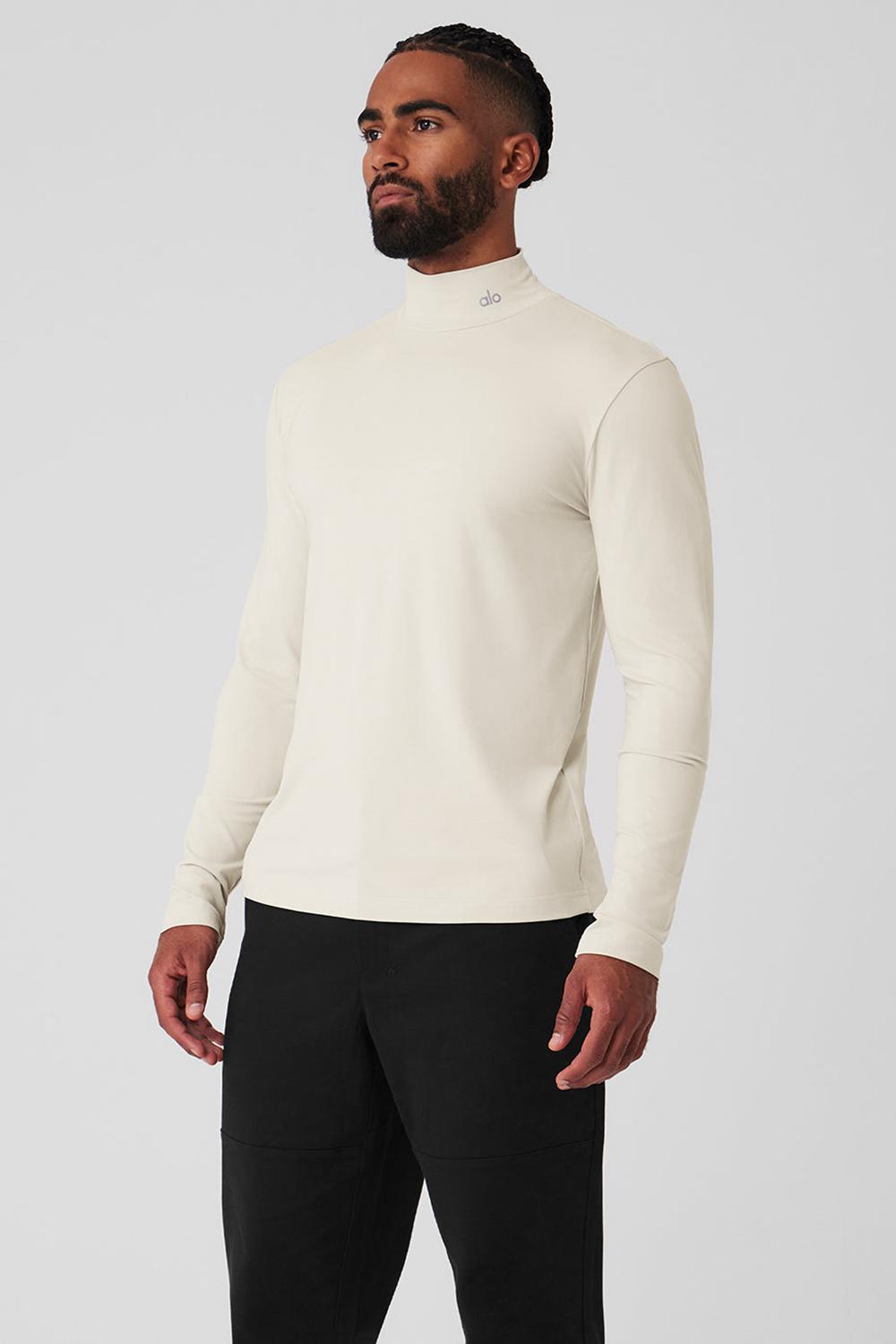 Manga Larga Alo Yoga Conquer Reform Mock Neck Hombre Bone | Mexico  YCB-815069