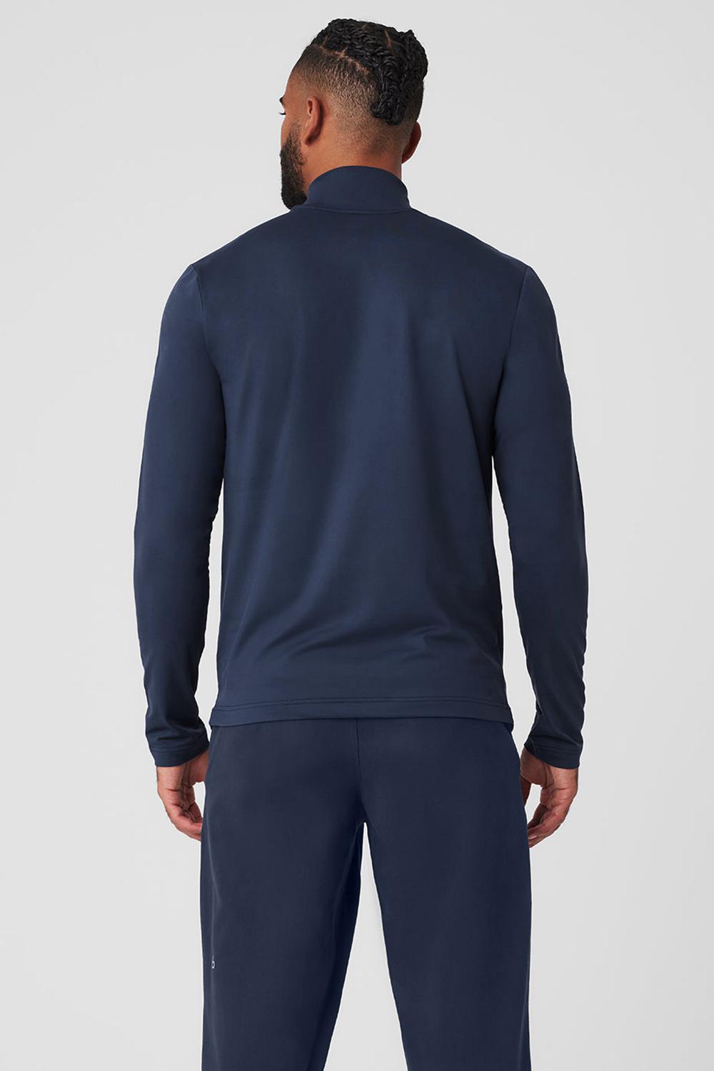 Manga Larga Alo Yoga Conquer Reform Mock Neck Hombre Azul Marino | Mexico  NTM-903621