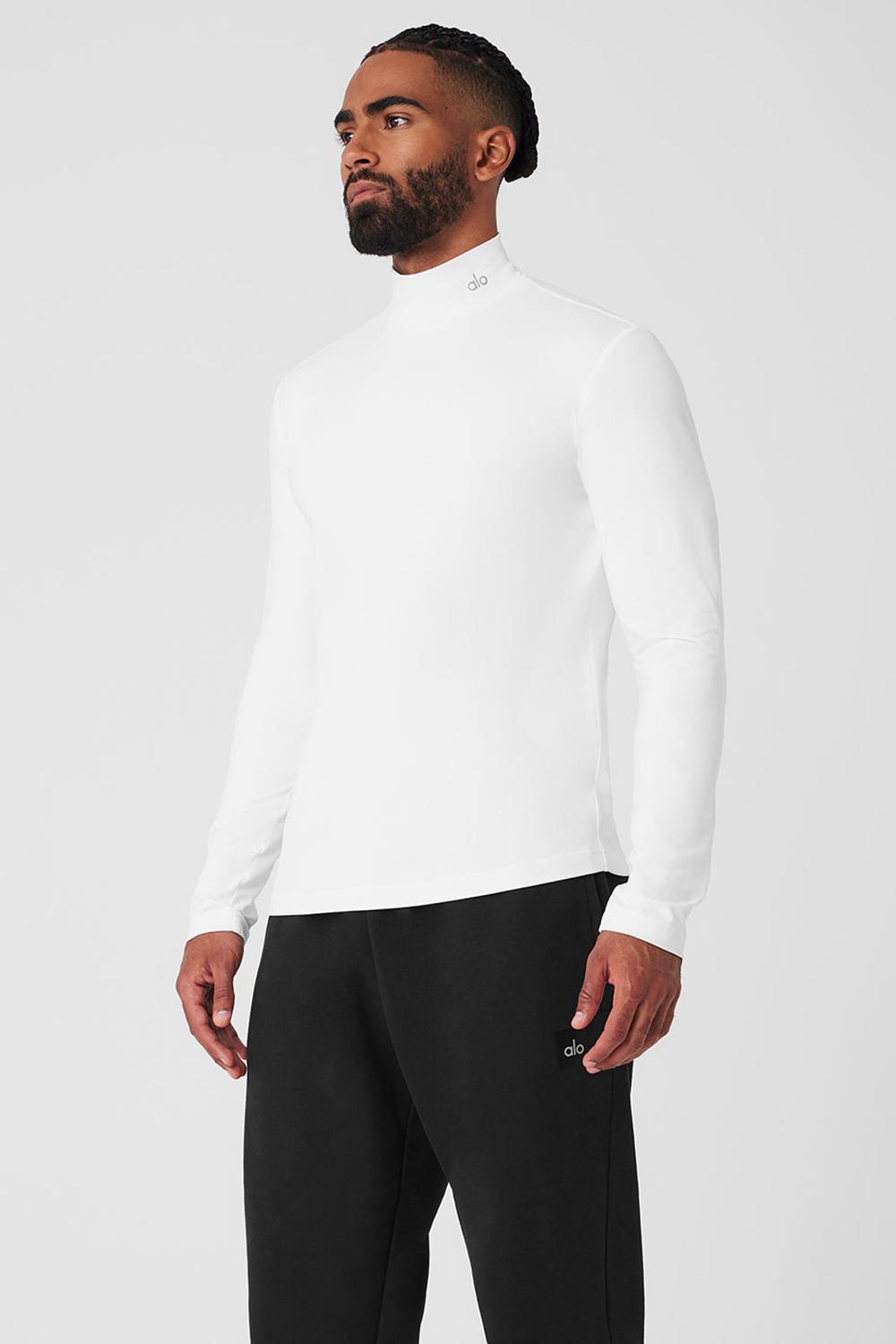 Manga Larga Alo Yoga Conquer Reform Mock Neck Hombre Blancos | Mexico  MSU-039581