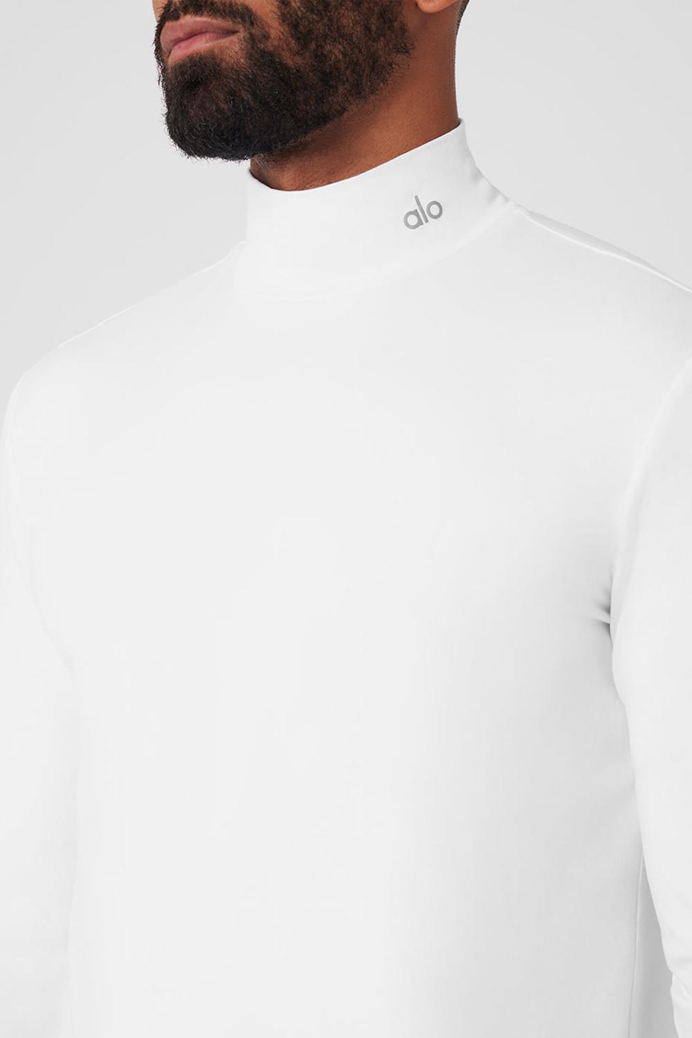 Manga Larga Alo Yoga Conquer Reform Mock Neck Hombre Blancos | Mexico  MSU-039581