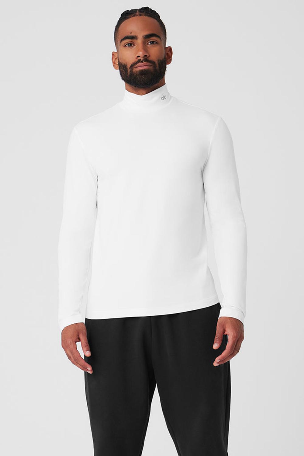 Manga Larga Alo Yoga Conquer Reform Mock Neck Hombre Blancos | Mexico  MSU-039581
