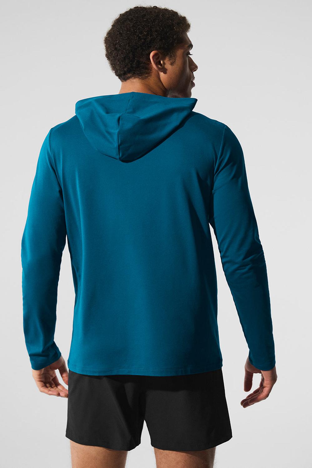 Manga Larga Alo Yoga Conquer Reform With Hood Hombre Azules | Mexico  HUE-345270