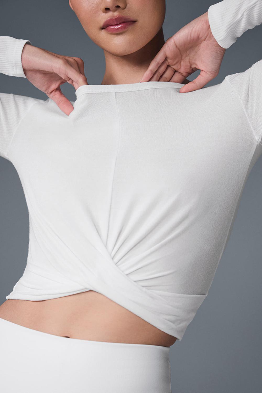 Manga Larga Alo Yoga Cover Top Mujer Blancos | Mexico  CHK-071365