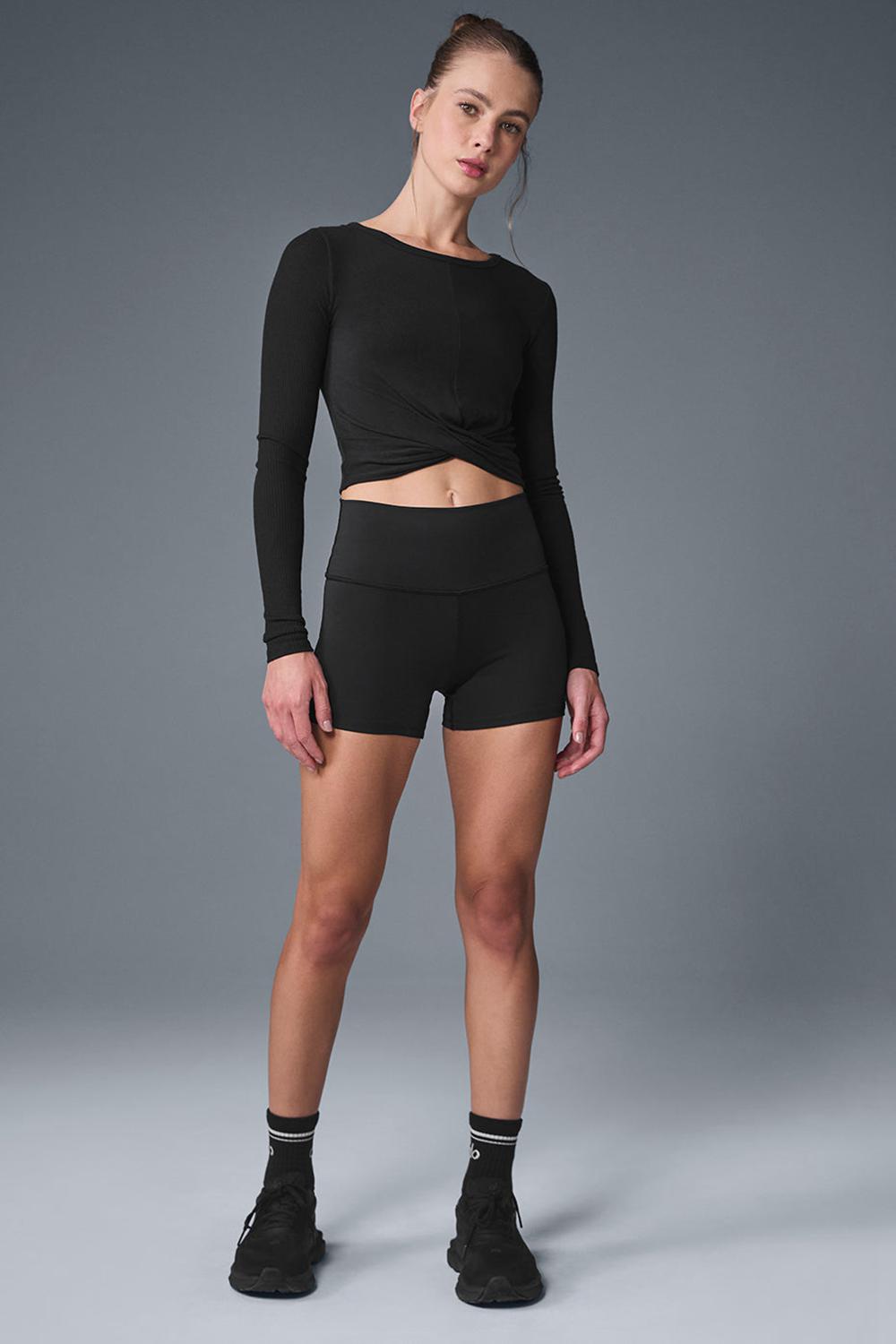 Manga Larga Alo Yoga Cover Top Tops Mujer Negros | Mexico  OHX-729430