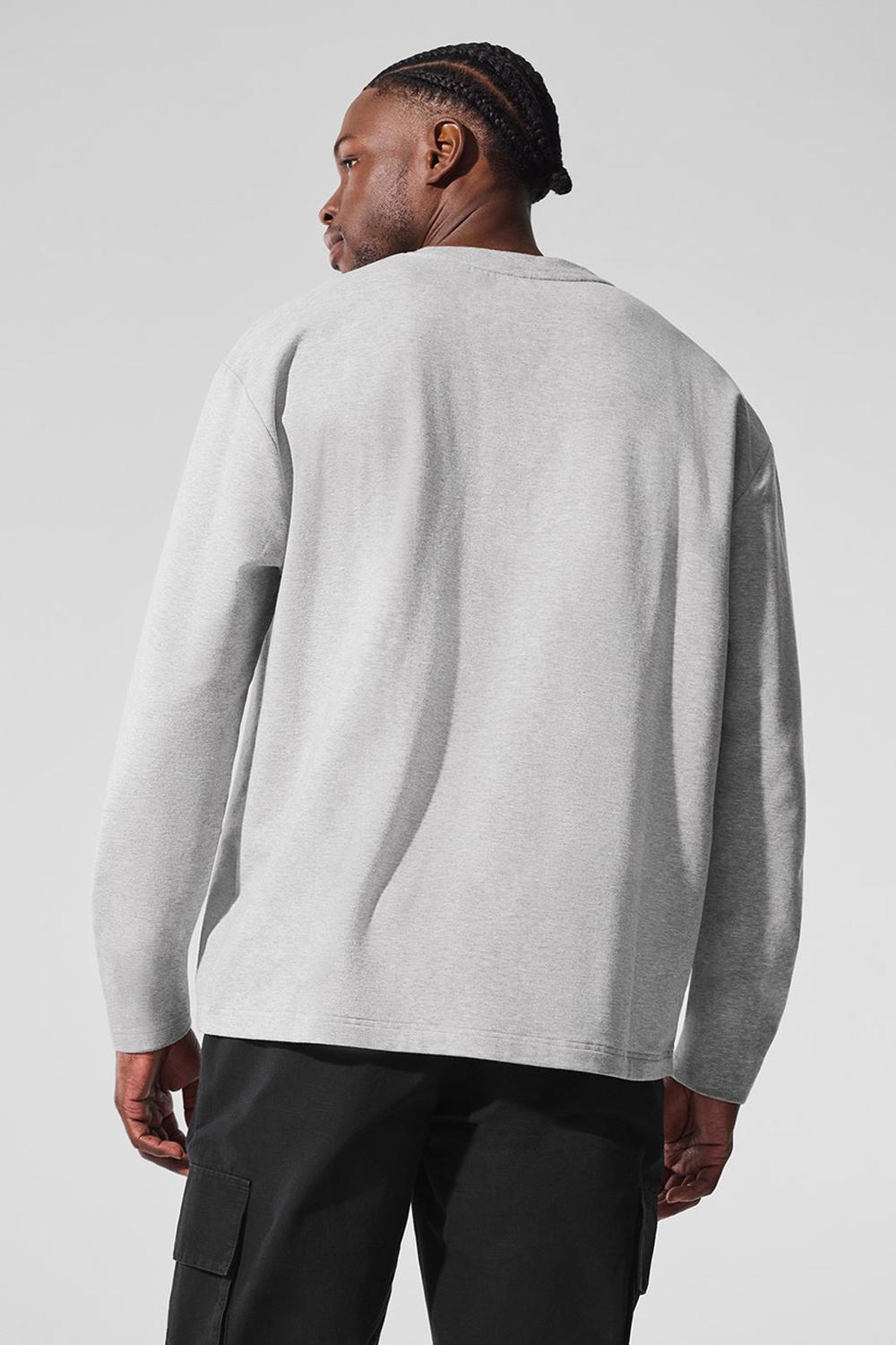 Manga Larga Alo Yoga Double Take Crew Hombre Grises | Mexico  TMX-378195
