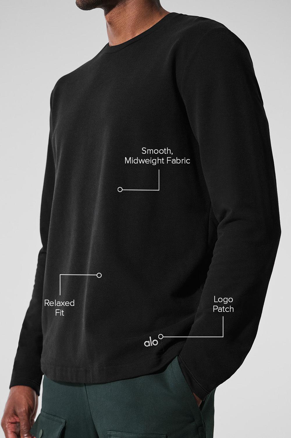 Manga Larga Alo Yoga Double Take Crew Hombre Negros | Mexico  MNZ-641389