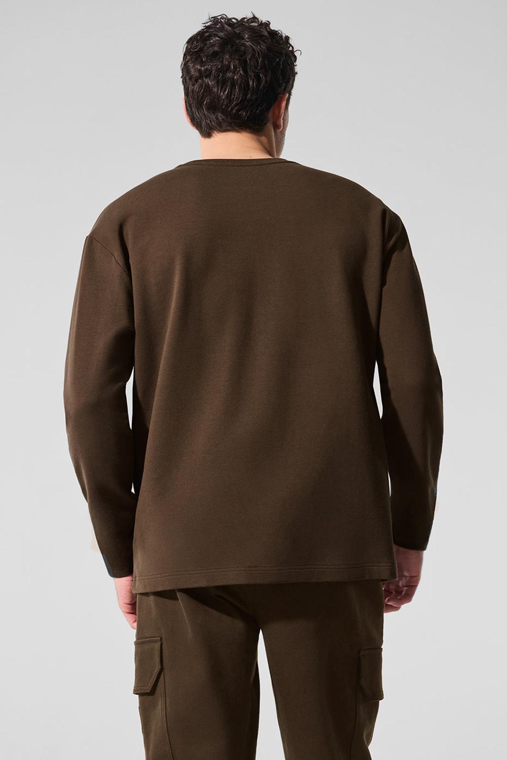 Manga Larga Alo Yoga Double Take Crew Hombre Espresso | Mexico  UGP-648957