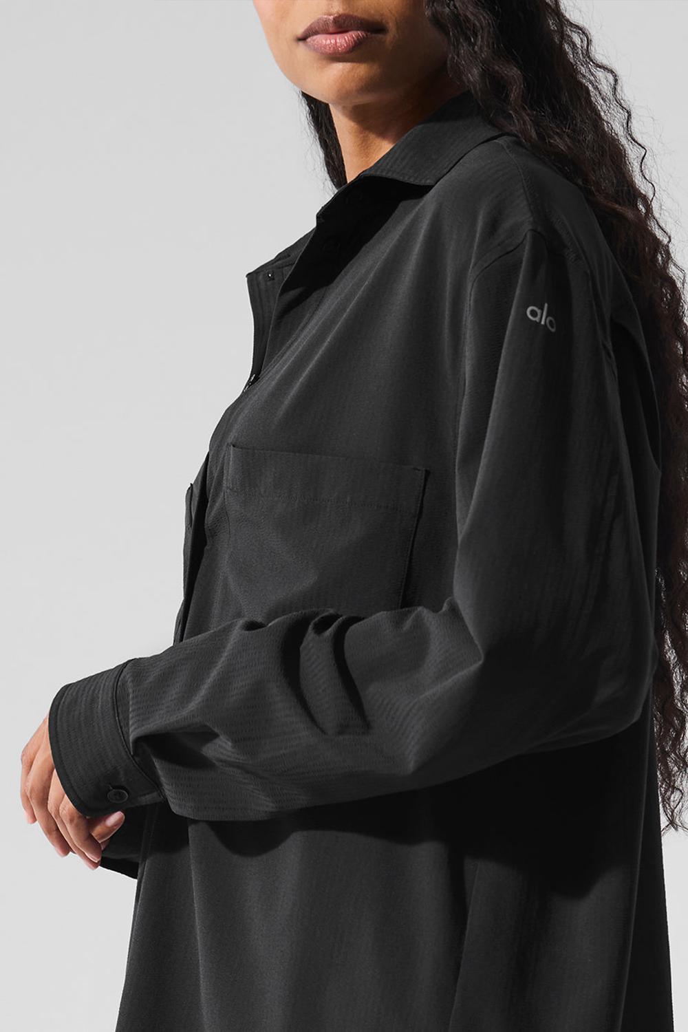 Manga Larga Alo Yoga Dreamscape Button Down Mujer Negros | Mexico  BTG-834910