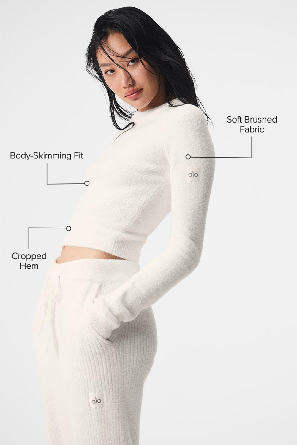Manga Larga Alo Yoga Snuggle Up Mujer Ivory | Mexico  JEY-923645