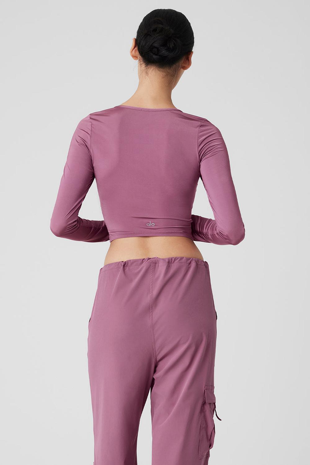 Manga Larga Alo Yoga Standout Mujer Soft Mulberry | Mexico  JTH-903724