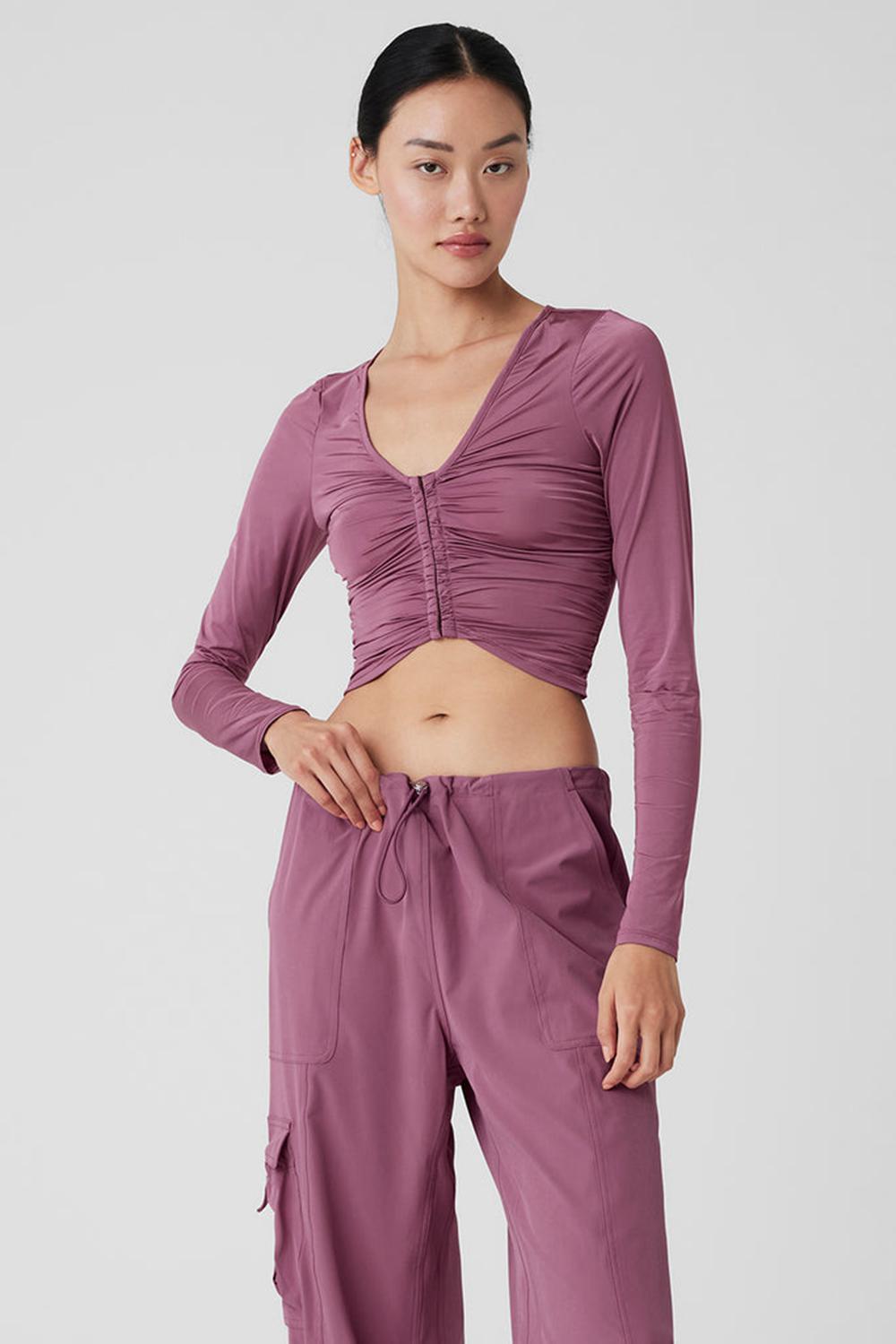 Manga Larga Alo Yoga Standout Mujer Soft Mulberry | Mexico  JTH-903724