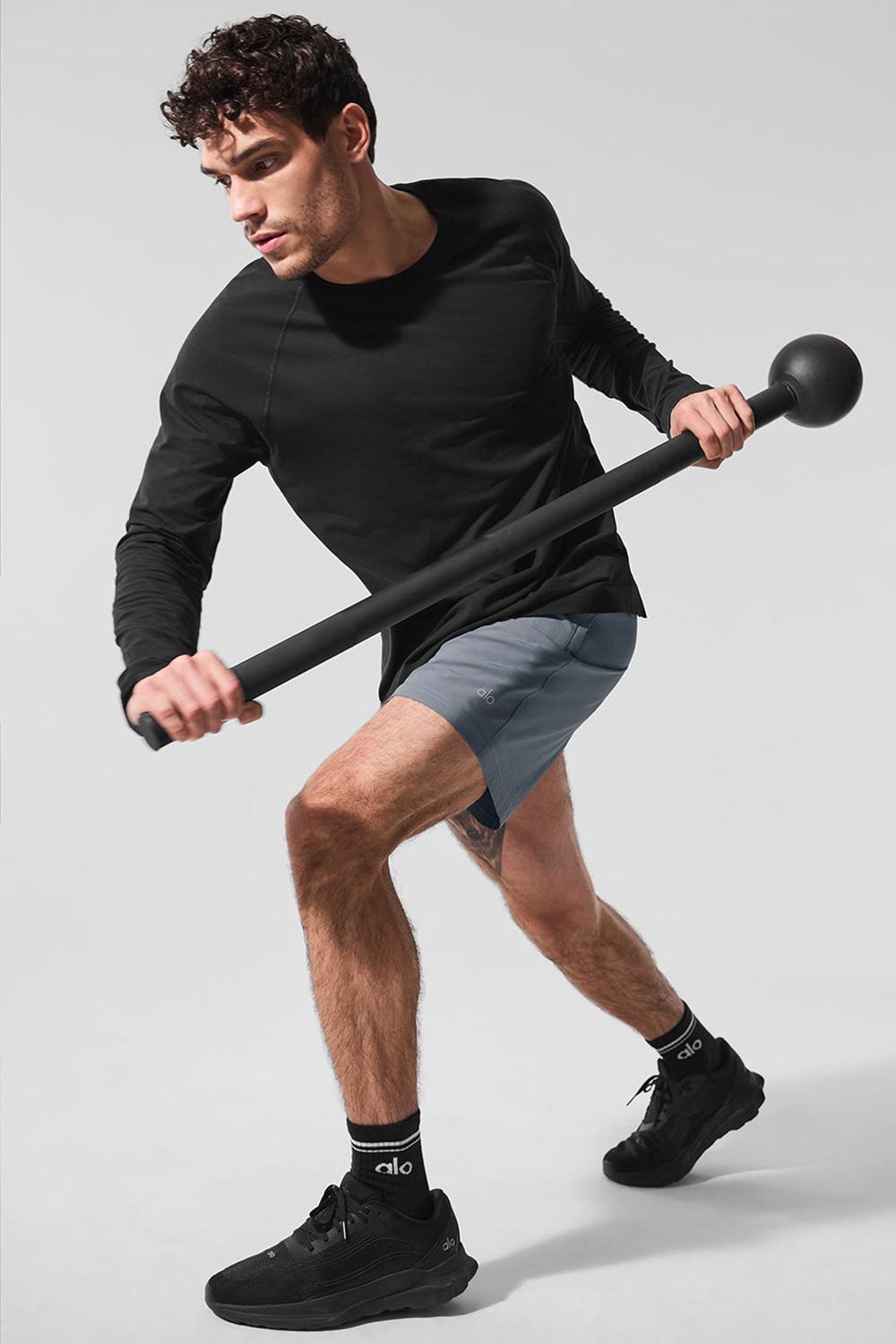 Manga Larga Alo Yoga Vapor Crewneck Hombre Negros | Mexico  SEX-713985