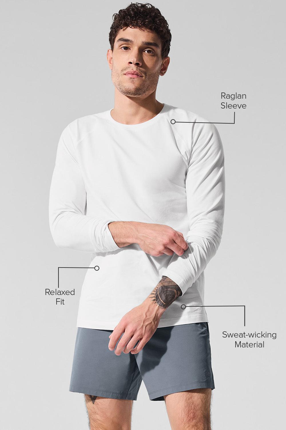 Manga Larga Alo Yoga Vapor Crewneck Hombre Blancos | Mexico  XOM-539180