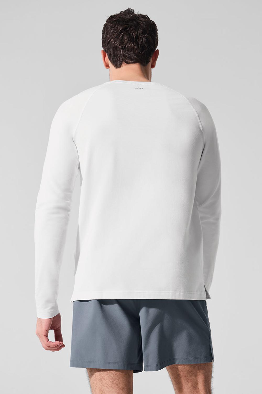 Manga Larga Alo Yoga Vapor Crewneck Hombre Blancos | Mexico  XOM-539180