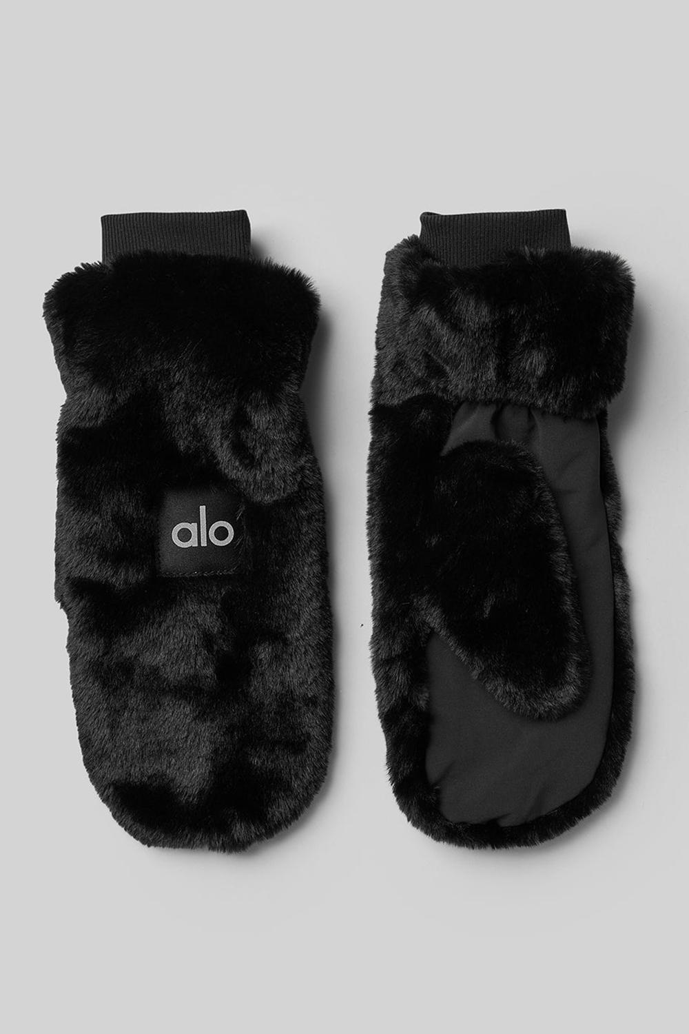 Mitones Alo Yoga Faux Fur Mujer Negros | Mexico  ITR-512806