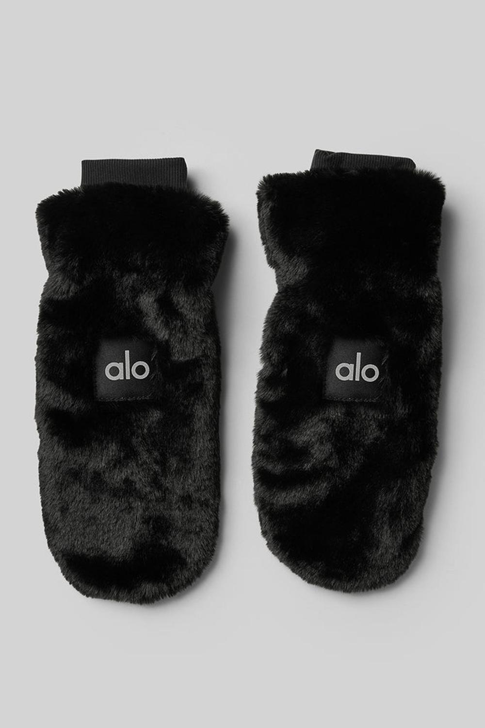 Mitones Alo Yoga Faux Fur Mujer Negros | Mexico  ITR-512806
