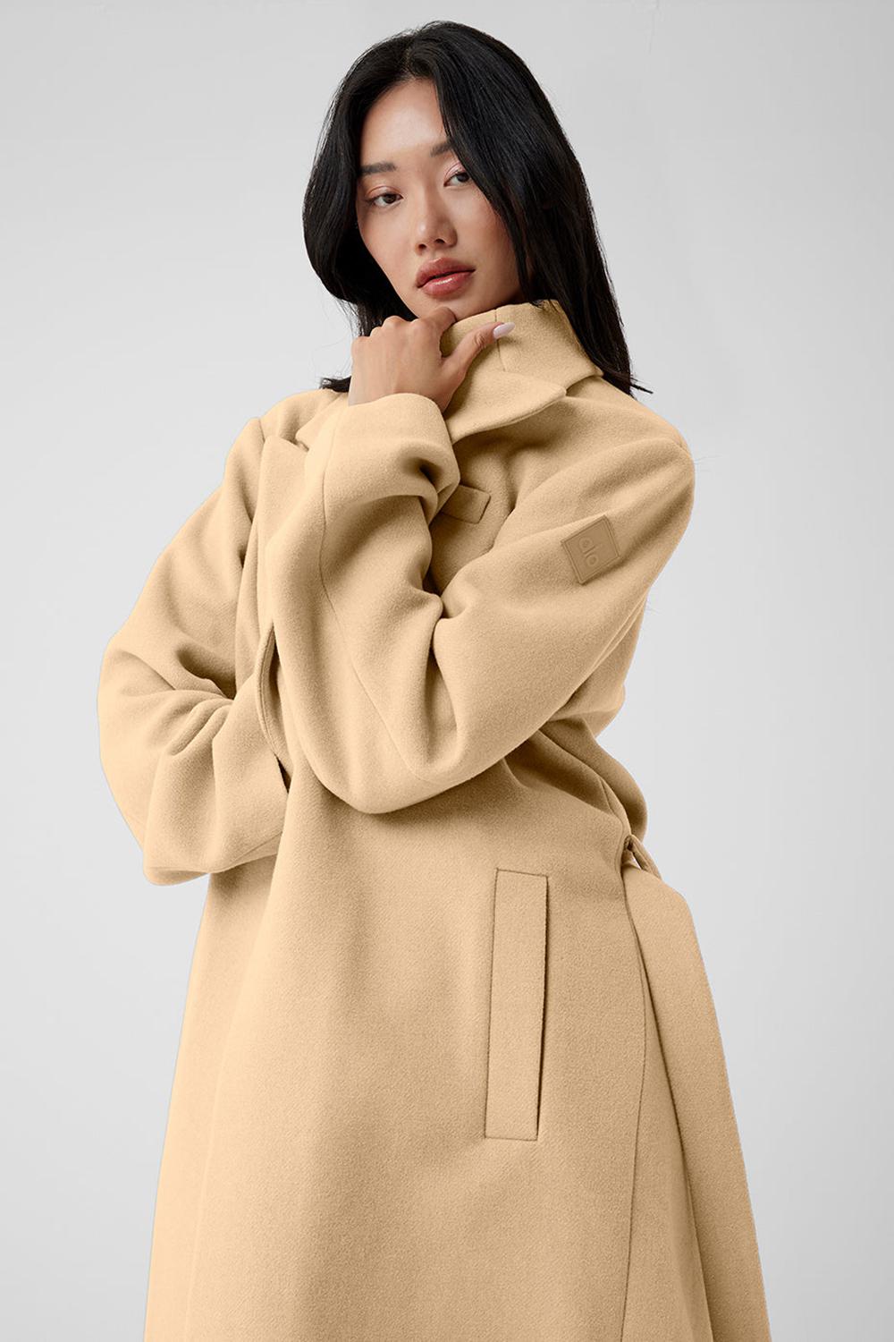 Overcoats Alo Yoga Wool Gameday Mujer Camel | Mexico  RTW-564972