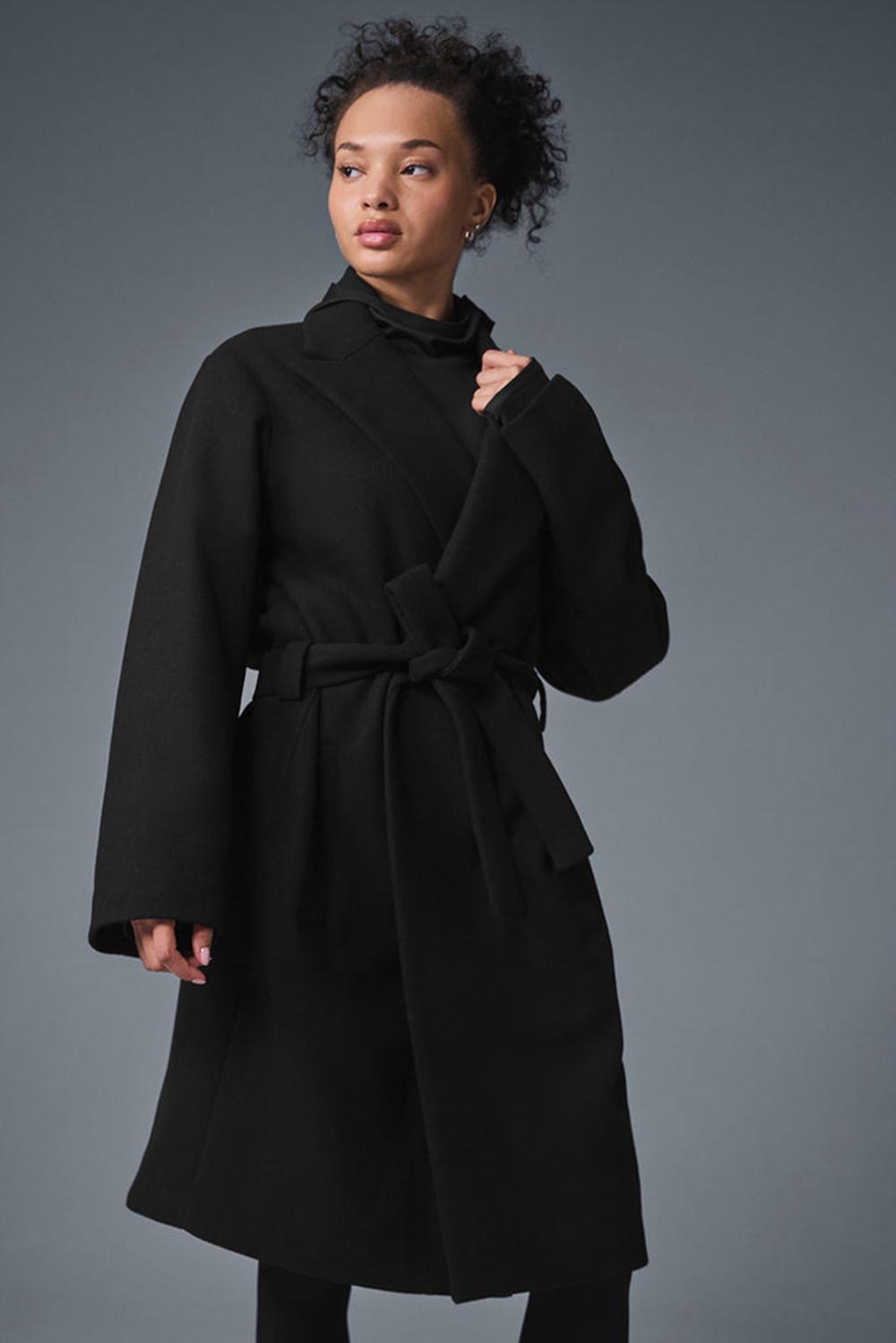 Overcoats Alo Yoga Wool Gameday Mujer Negros | Mexico  SEA-304861