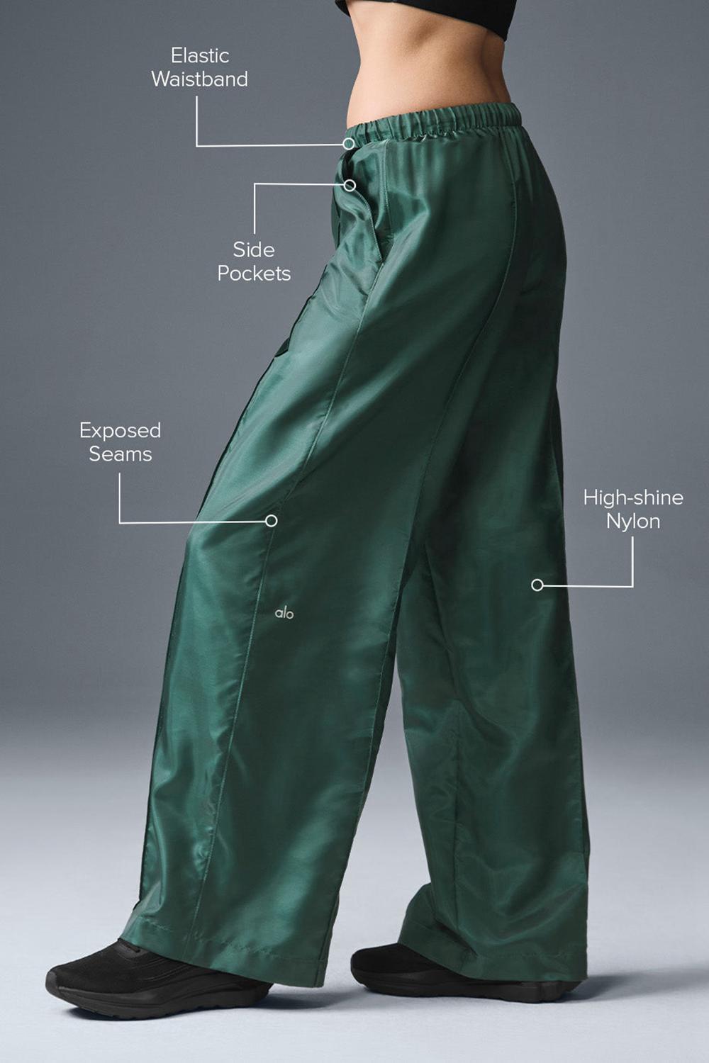 Pantalon Alo Yoga Afterglow Wide Leg Track Mujer Winter Ivy | Mexico  ZSD-179538