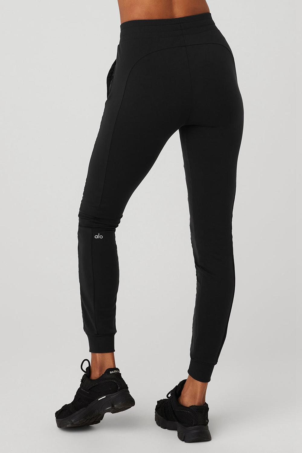Pantalon Alo Yoga Airbrush Winter Warm High-Waist Moto Mujer Negros | Mexico  LFB-720491