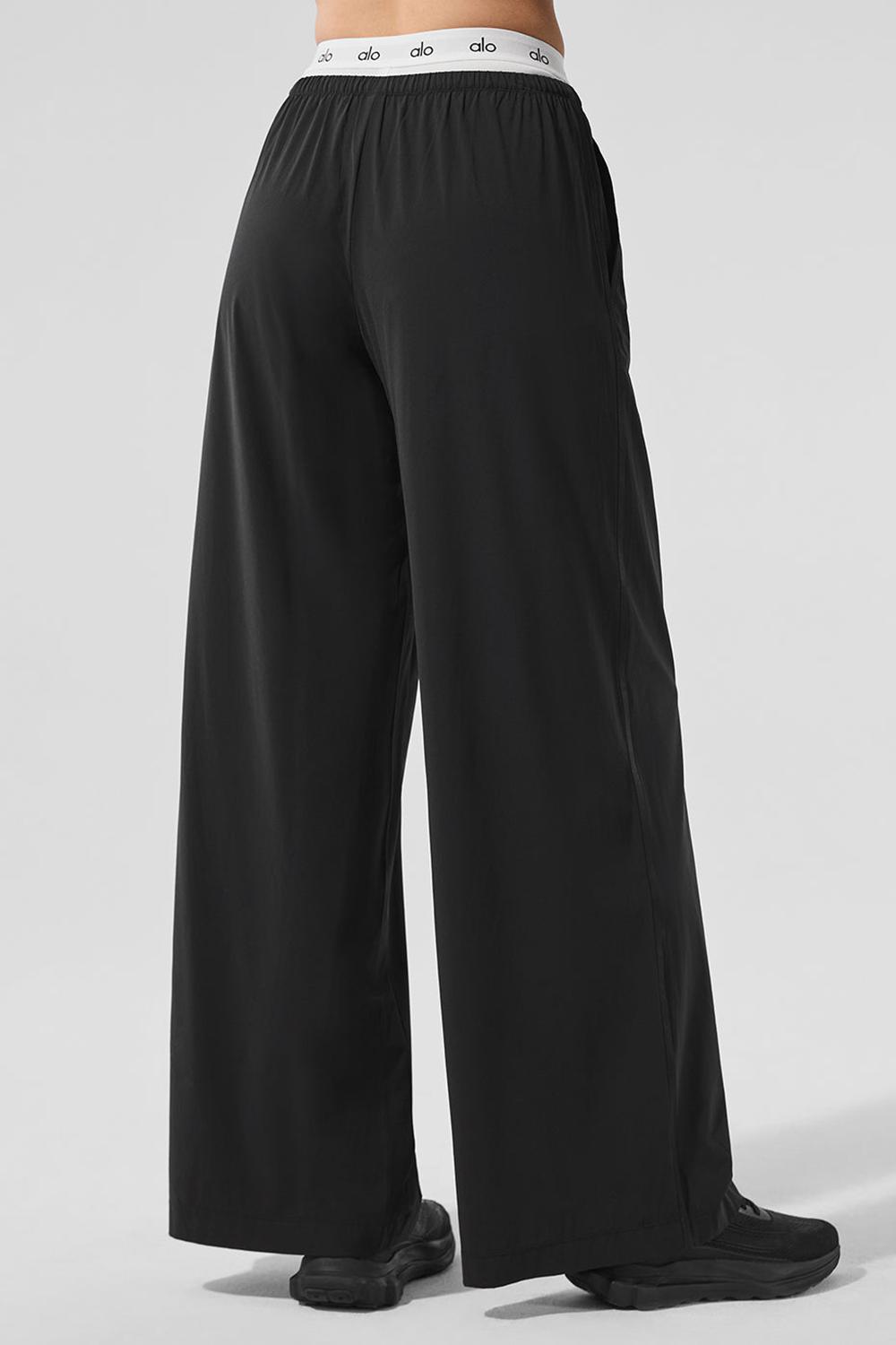 Pantalon Alo Yoga Breezy Wide Leg Mujer Negros | Mexico  EMW-028561