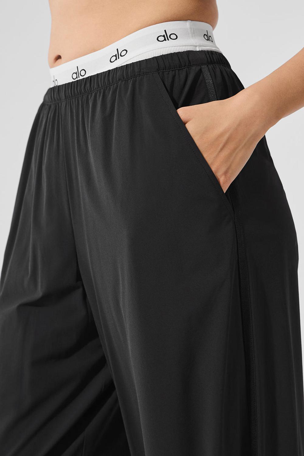 Pantalon Alo Yoga Breezy Wide Leg Mujer Negros | Mexico  EMW-028561