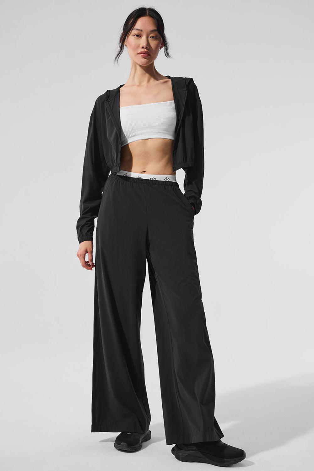 Pantalon Alo Yoga Breezy Wide Leg Mujer Negros | Mexico  EMW-028561