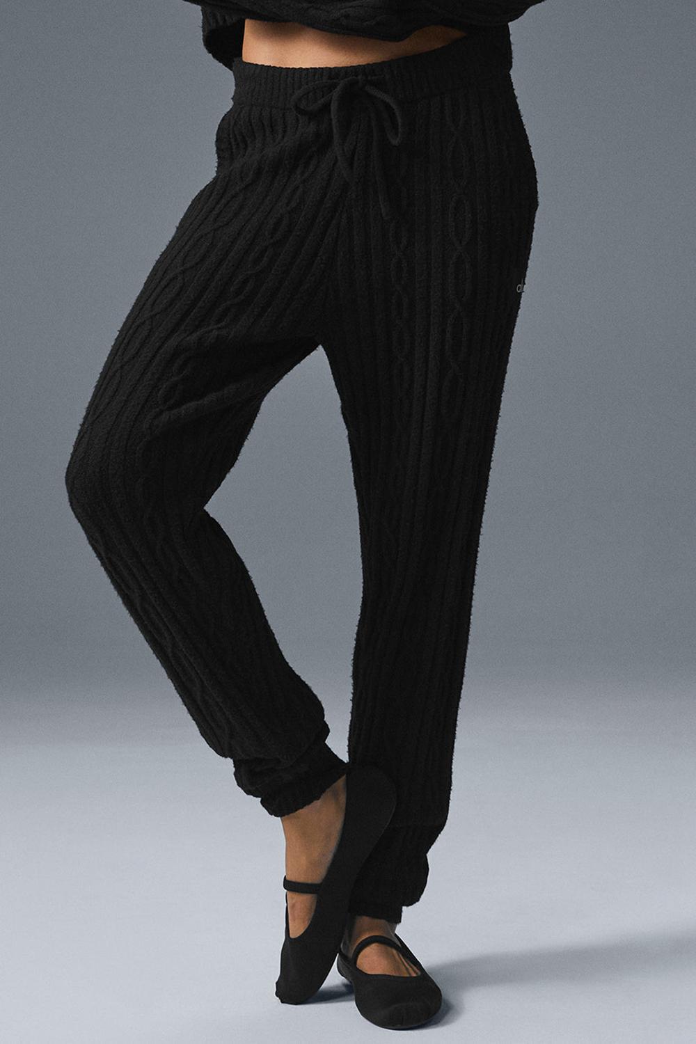 Pantalon Alo Yoga Cable Knit Winter Bliss Mujer Negros | Mexico  NCX-954687