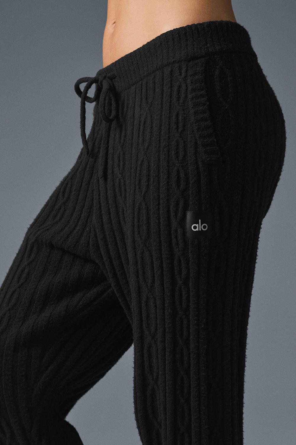Pantalon Alo Yoga Cable Knit Winter Bliss Mujer Negros | Mexico  NCX-954687